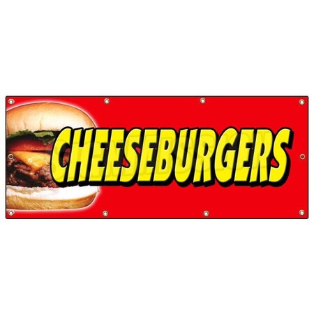 Signmission CHEESEBURGERS BANNER SIGN hamburger burger cheese signs char broiled B-96 Cheeseburgers